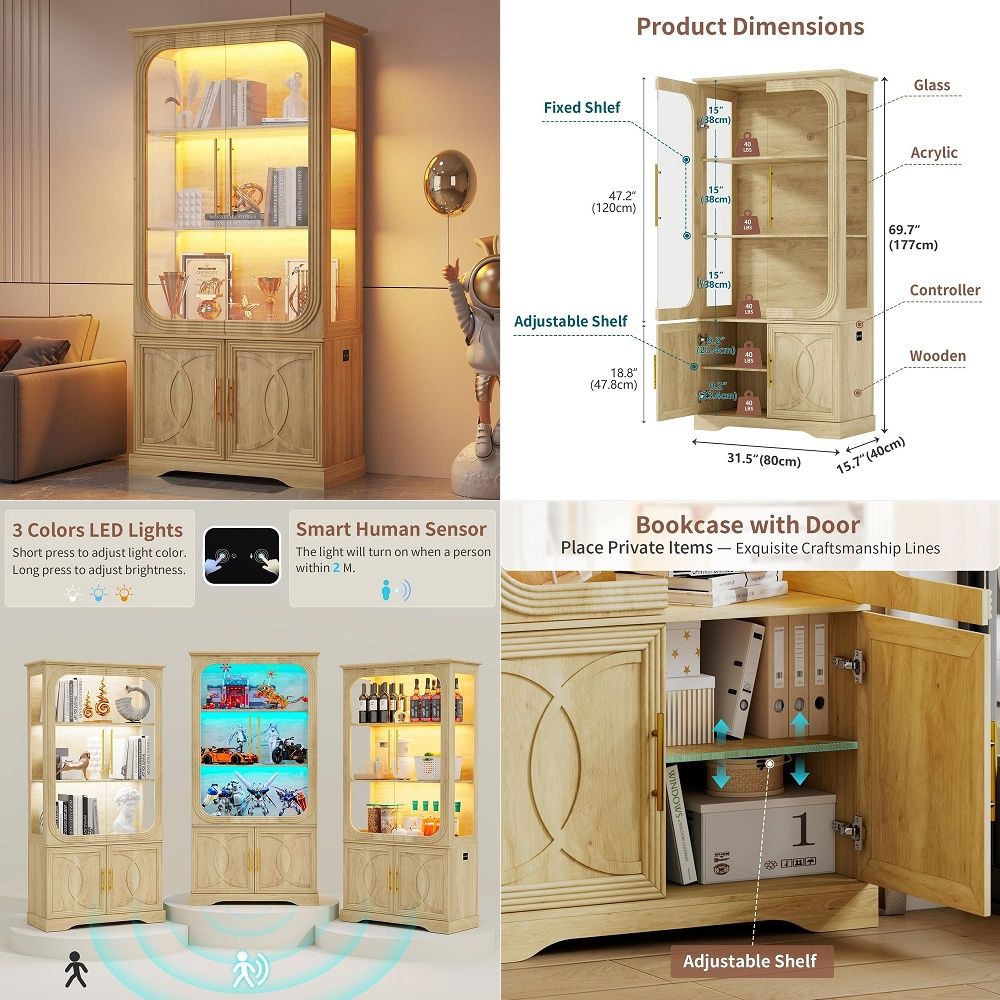 Collectible Collection - Lemari Pajangan dengan Pintu Kaca dan