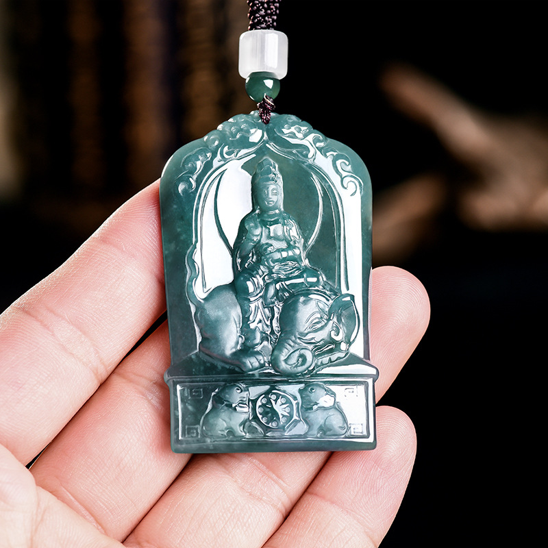 Vintage Necklace - Kalung Liontin Guanyin Giok Burma Alami