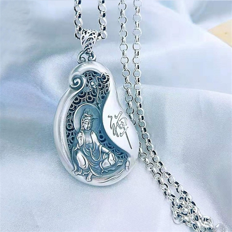 Vintage Things Collection - Liontin Lotus Buddha antik untuk pria,