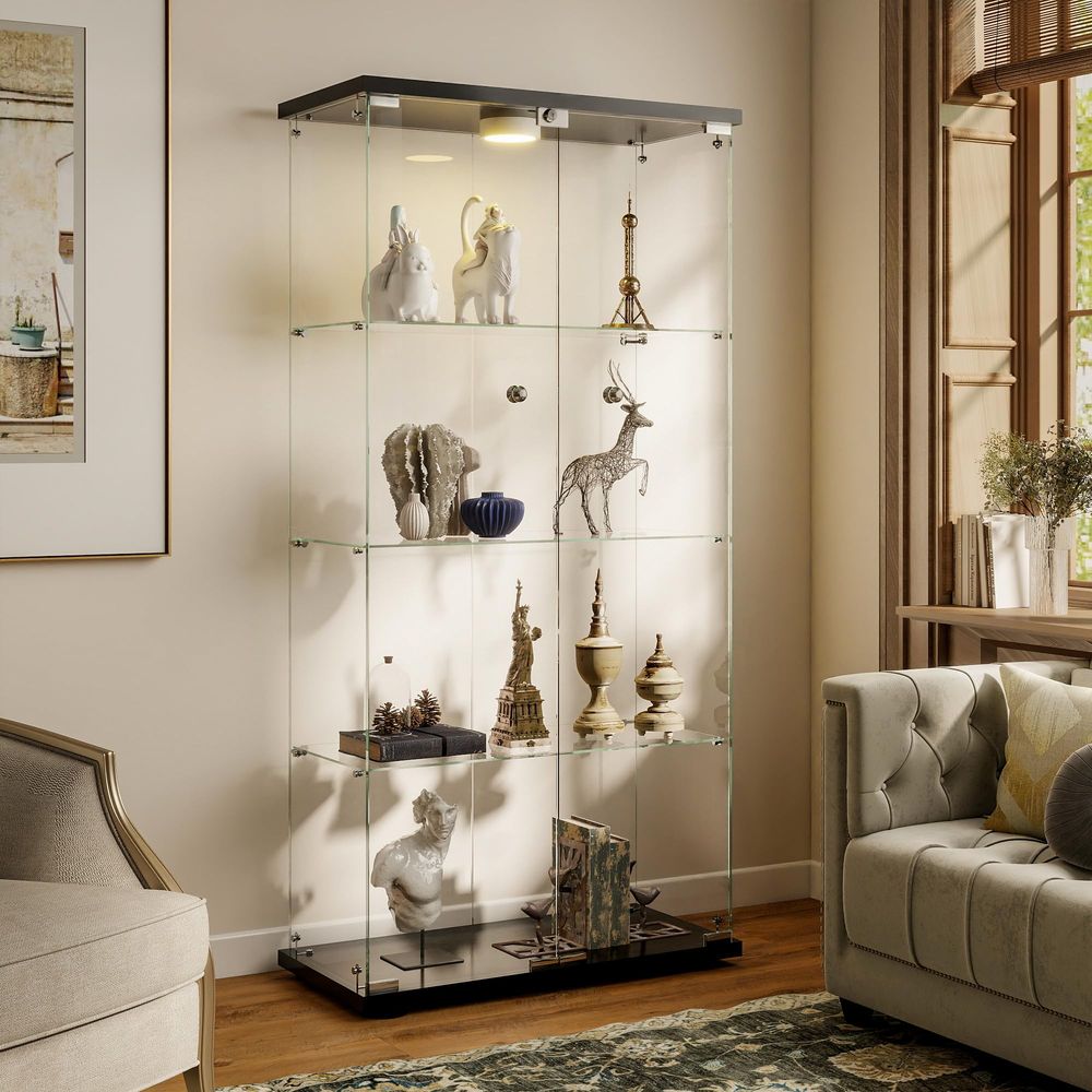 Lemari Pajangan dengan Lampu L - Collectible Collection ulasan dan harga