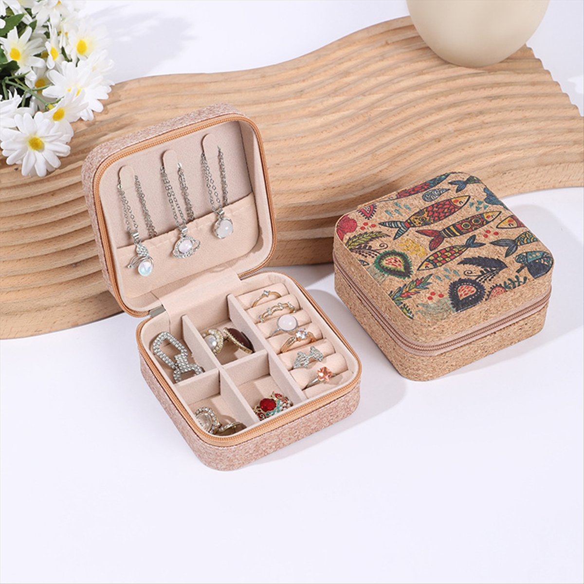 [N84R] 4PCS Kotak Perhiasan Ga - Vintage Zipper ulasan dan harga