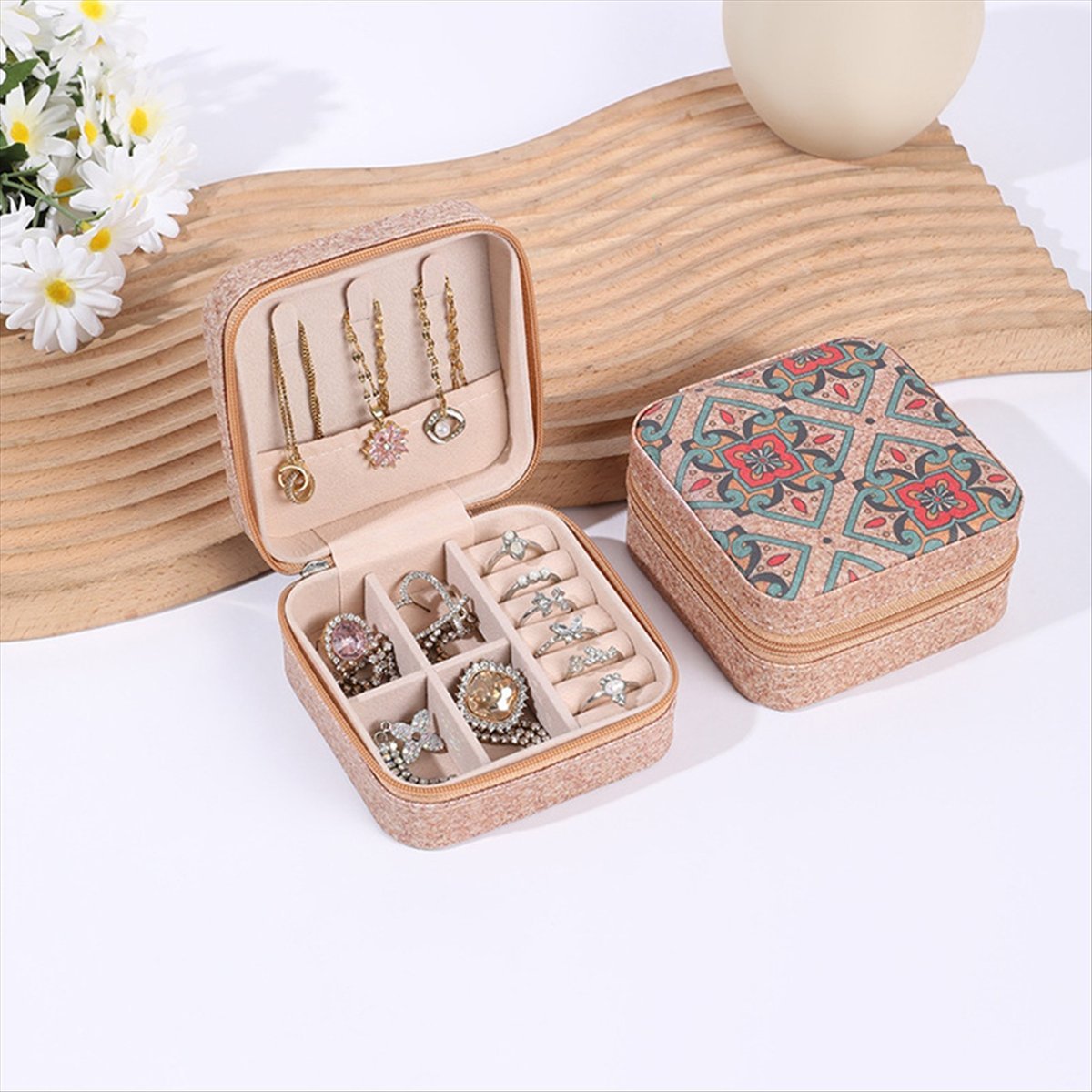 [N84R] 4PCS Kotak Perhiasan Ga - Vintage Zipper ulasan dan harga