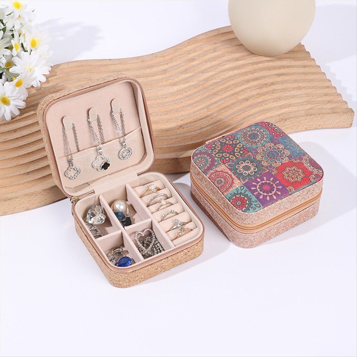 [N84R] 4PCS Kotak Perhiasan Ga - Vintage Zipper ulasan dan harga