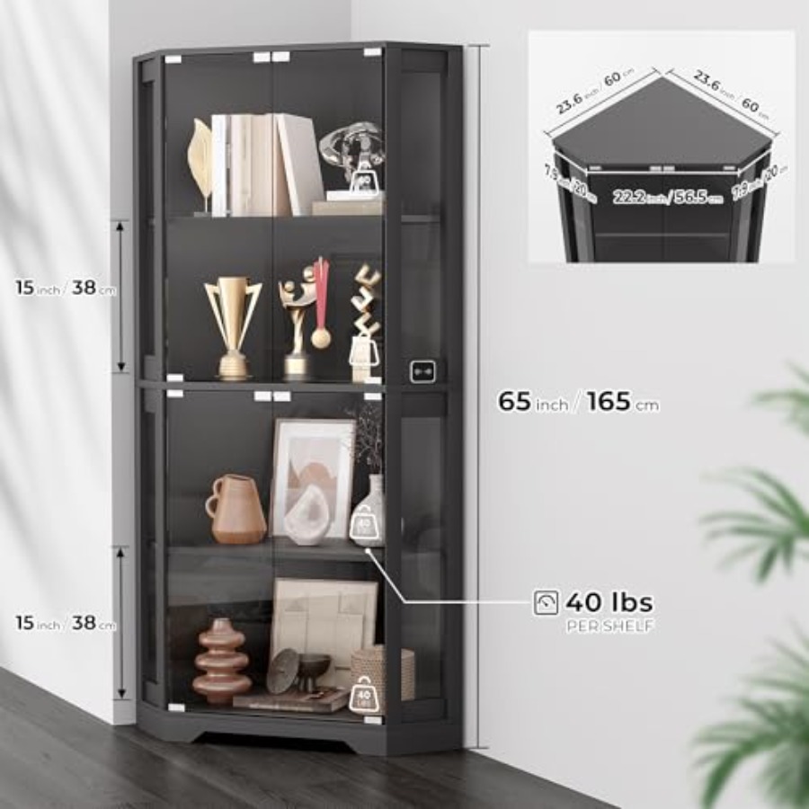 Lemari Pajangan Sudut Berlampu - Collectible Collection ulasan dan harga