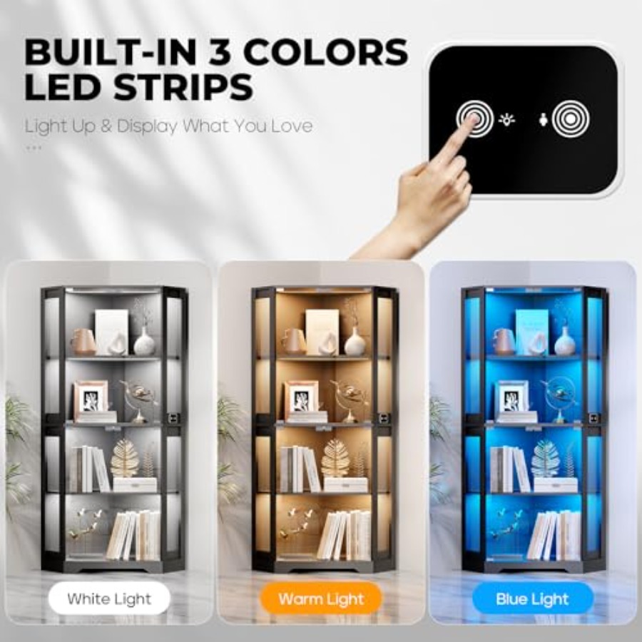 Lemari Pajangan Sudut Berlampu - Collectible Collection ulasan dan harga