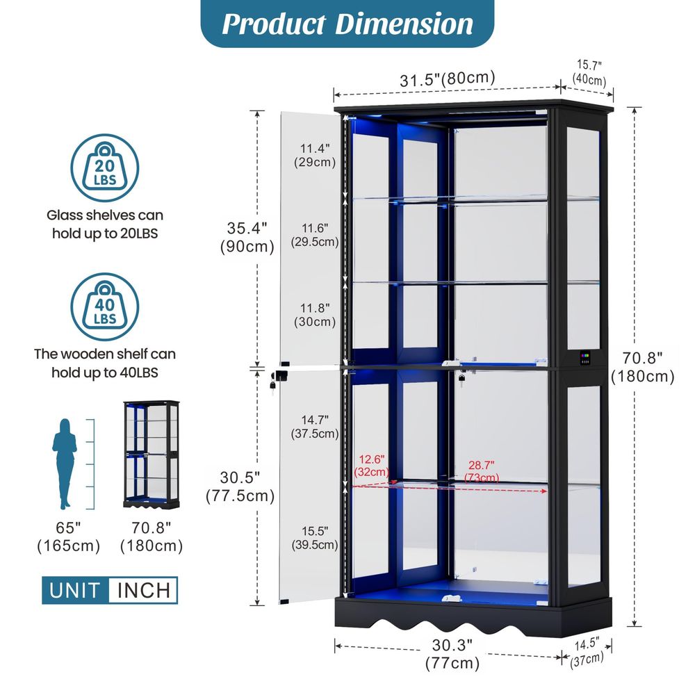 Lemari Pajangan dengan Pintu K - Collectible Collection ulasan dan harga