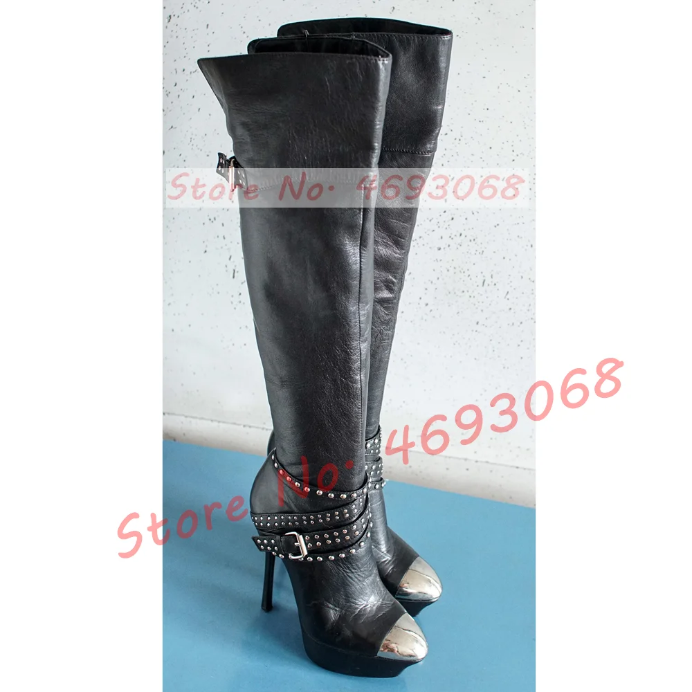 Sepatu bot atas lutut Platform - Vintage Zipper ulasan dan harga