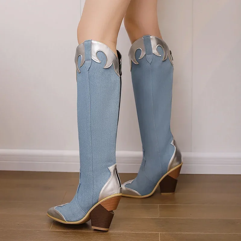 Sepatu bot selutut wanita ukur - Vintage Zipper ulasan dan harga