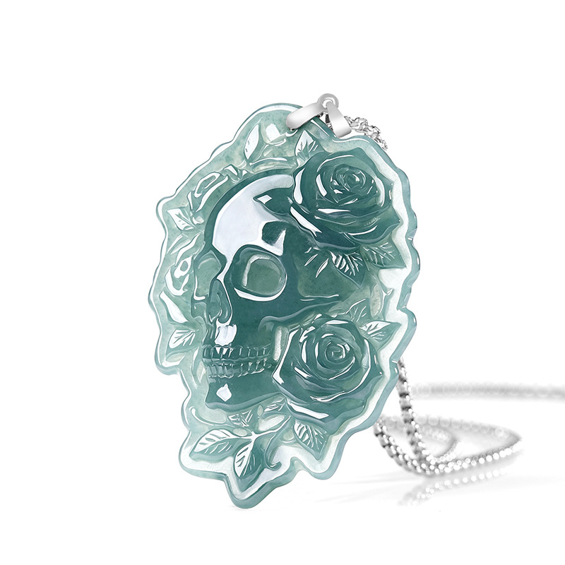 Kalung Liontin Tengkorak Giok  - Vintage Necklace ulasan dan harga